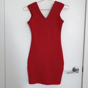 Mango red mini dress, ribbed, US size 2